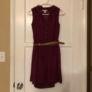 Burgundy Shirt Dress